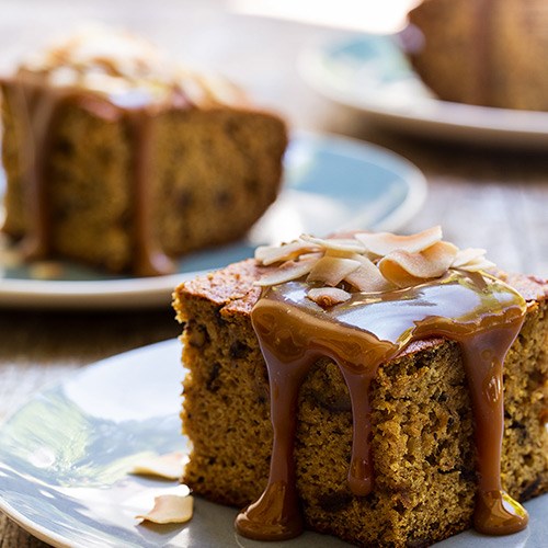 Sticky date pudding with coconut caramel