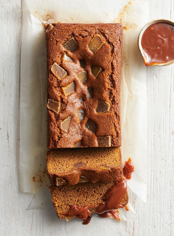 Sticky fingers ginger loaf with butterscotch glaze
