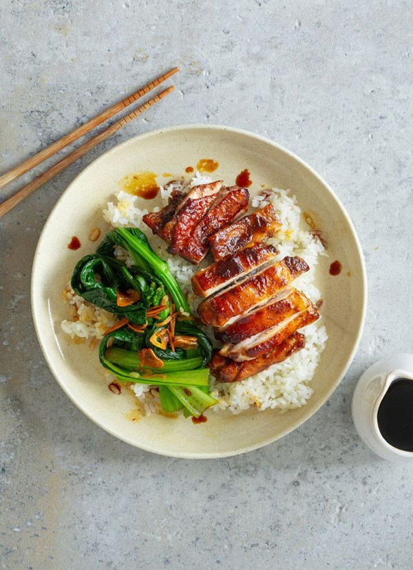 Sticky five spice chicken thighs 