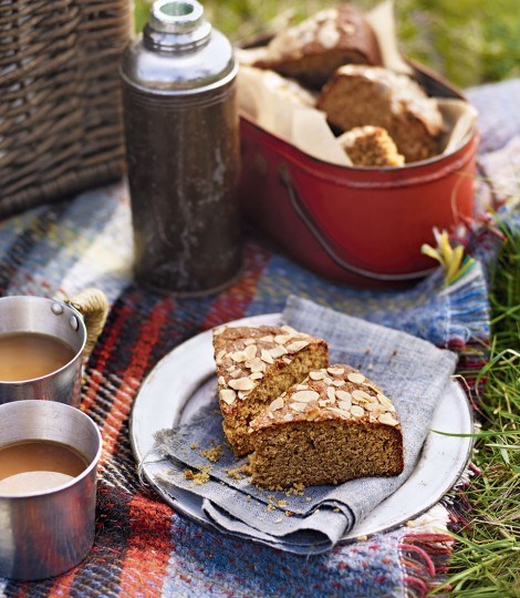 Sticky ginger and almond cake