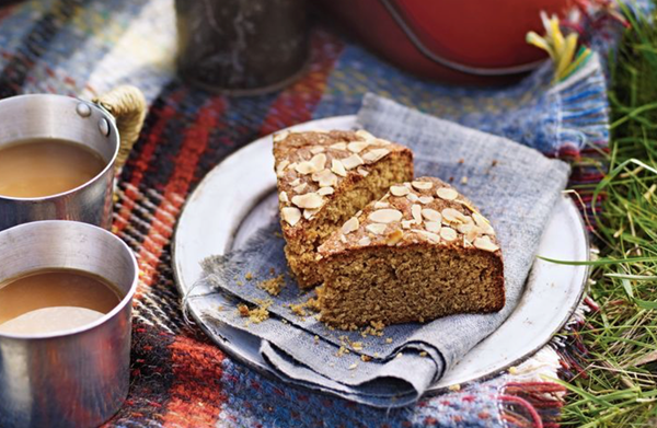 Sticky ginger and almond cake