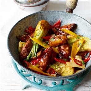 Sticky ginger and chilli chicken