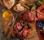 Sticky ginger-glazed ham hocks