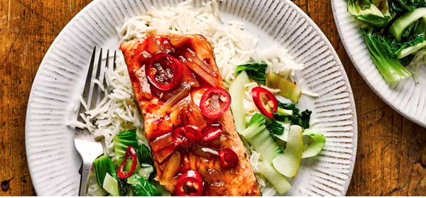 Sticky ginger salmon