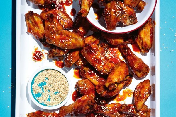 Sticky gochujang chicken wings