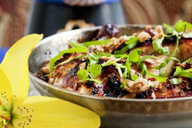 Sticky grilled peanut and lemongrass chicken