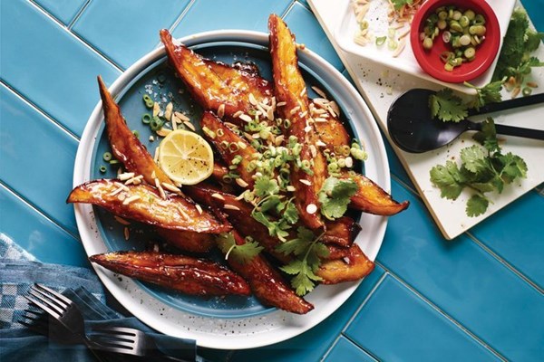 Sticky harissa eggplant