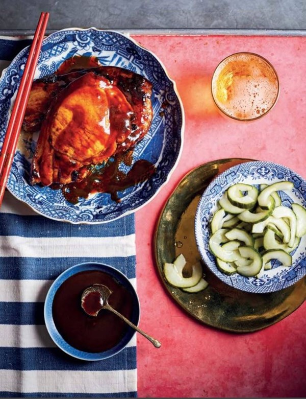 Sticky hoisin glazed pork