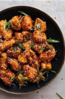 Sticky honey garlic fried cauliflower