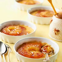 Sticky honey-pineapple custards