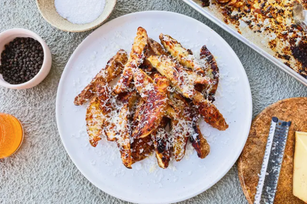 Sticky honey potato wedges