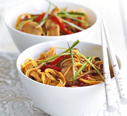 Sticky lemon and chilli chicken noodles