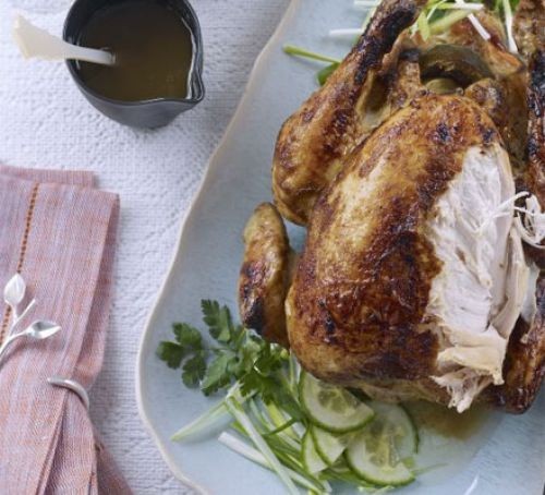 Sticky lime roast chicken
