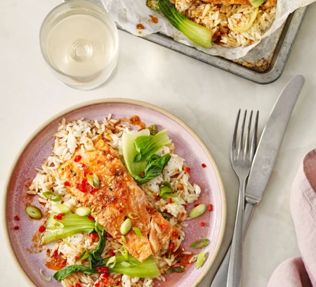 Sticky maple, soy and ginger fish parcels