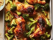 Sticky marmalade chicken traybake