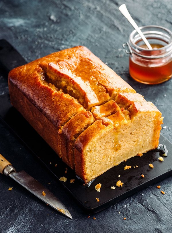 Sticky orange and rum syrup loaf