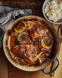 Sticky orange and Szechuan pepper chicken