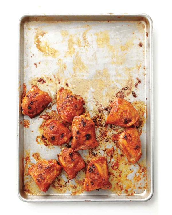 Sticky orange-glazed chicken thighs