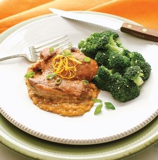 Sticky orange sunflower chicken with sesame broccoli