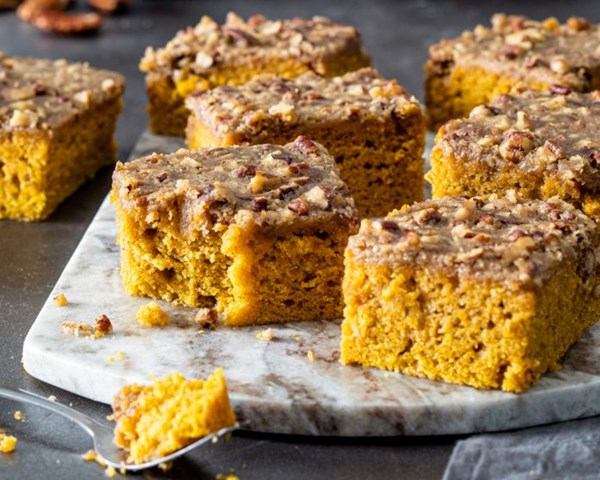 Sticky pecan squash cake