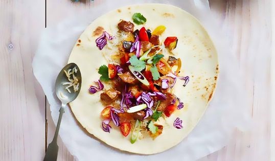 Sticky pork burrito