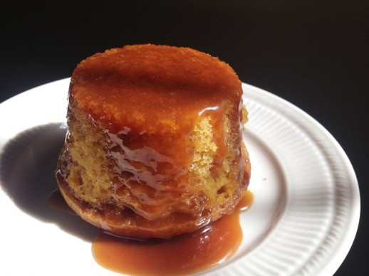 Sticky pumpkin cake with hard cider caramel