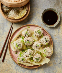 Sticky rice, pork and prawn balls