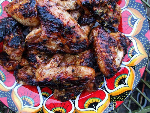 Sticky rum and Scotch bonnet chicken wings