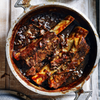 Sticky soy-braised beef short ribs