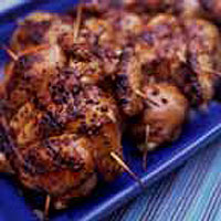 Sticky spatchcocked poussin