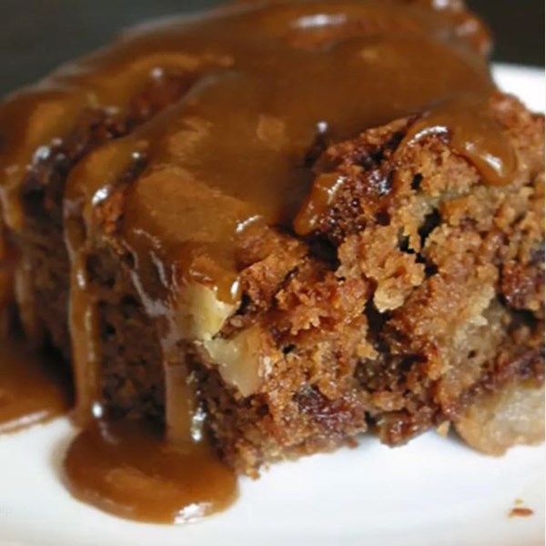 Sticky spiked double-apple cake
