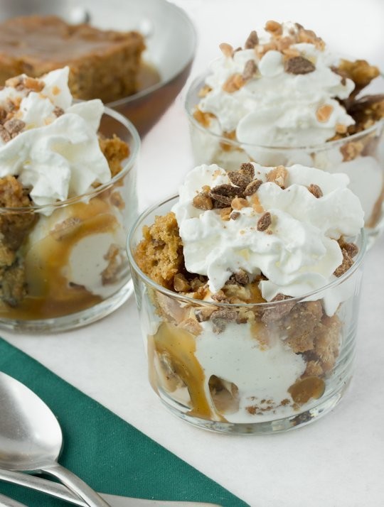 Sticky toffee pudding sundaes
