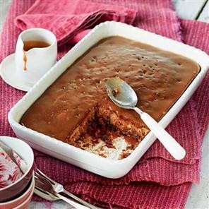 Sticky toffee pudding with caramel sauce