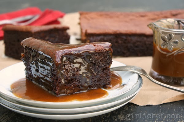Sticky toffee pudding with toffee sauce