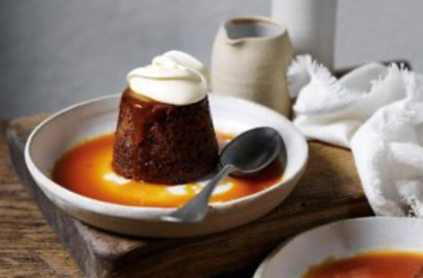 Sticky toffee puddings with burnt orange caramel