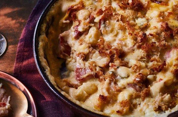 Stilton & ham gnocchi mac 'n' cheese