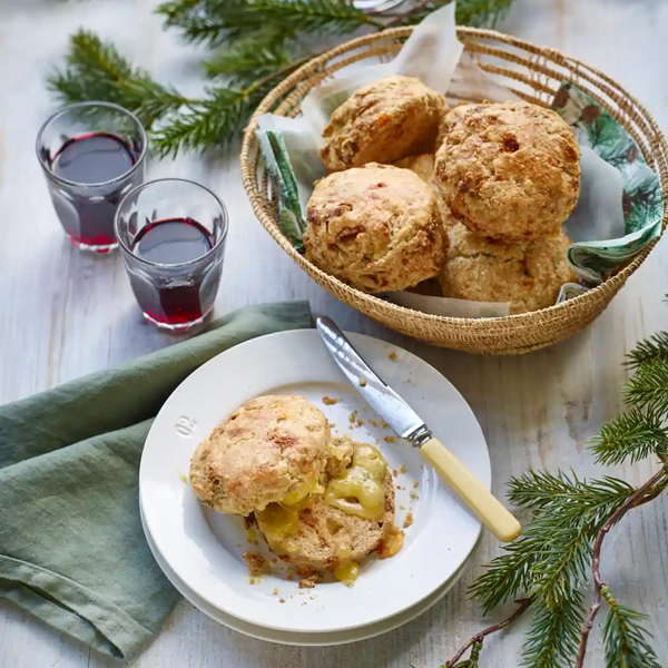 Stilton and fig wholemeal scones