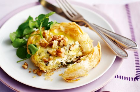 Stilton and watercress tartlets