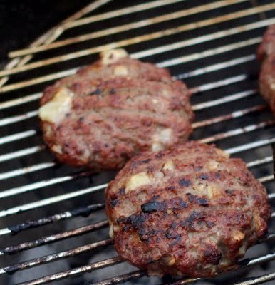 Stilton studded burgers