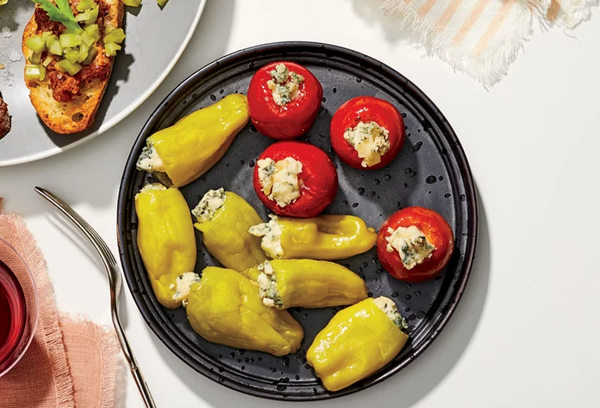 Stilton-stuffed pickled peppers