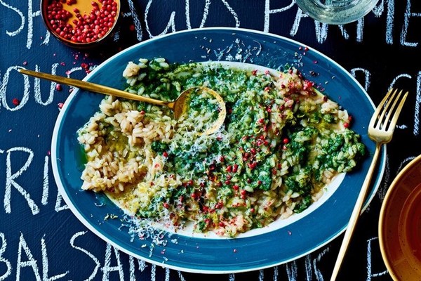 Stinging nettle risotto