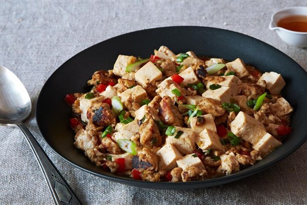 Stir-fried bean curd with turkey (Ma po tofu)
