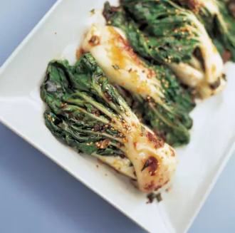 Stir-fried bok choy with soy sauce and ginger