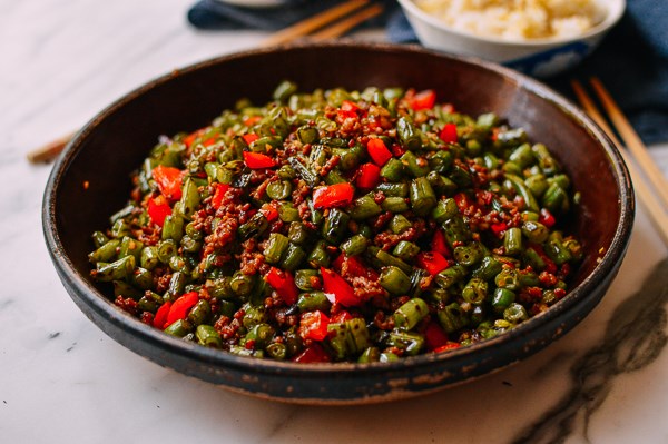 Stir-fried Chinese green beans with pork