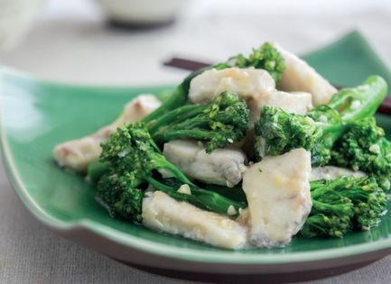 Stir-fried fish fillet and Chinese broccoli