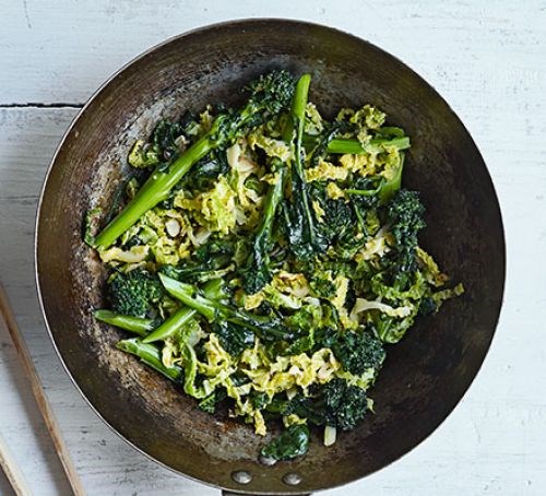 Stir-fried greens with fish sauce 
