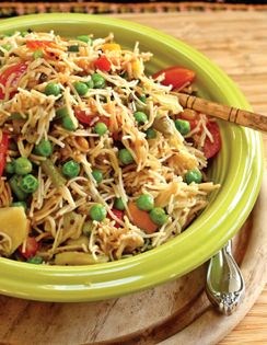 Stir-fried Indian vermicelli with vegetables (Sevai upma)