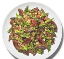 Stir-fried lamb with asparagus and hoisin