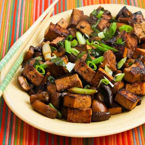 Stir-fried marinated tofu and mushrooms recipe | Eat Your Books