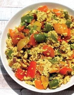 Stir-fried paneer with bell peppers (Paneer bhujri)